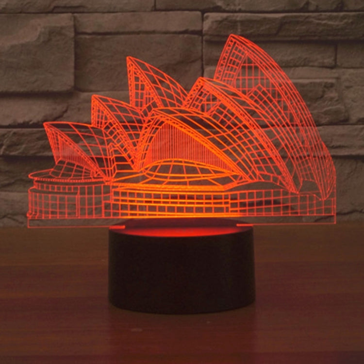 Lampada da scrivania con lampada stereo visiva creativa a 7 colori, luce notturna, Sydney Opera House Style