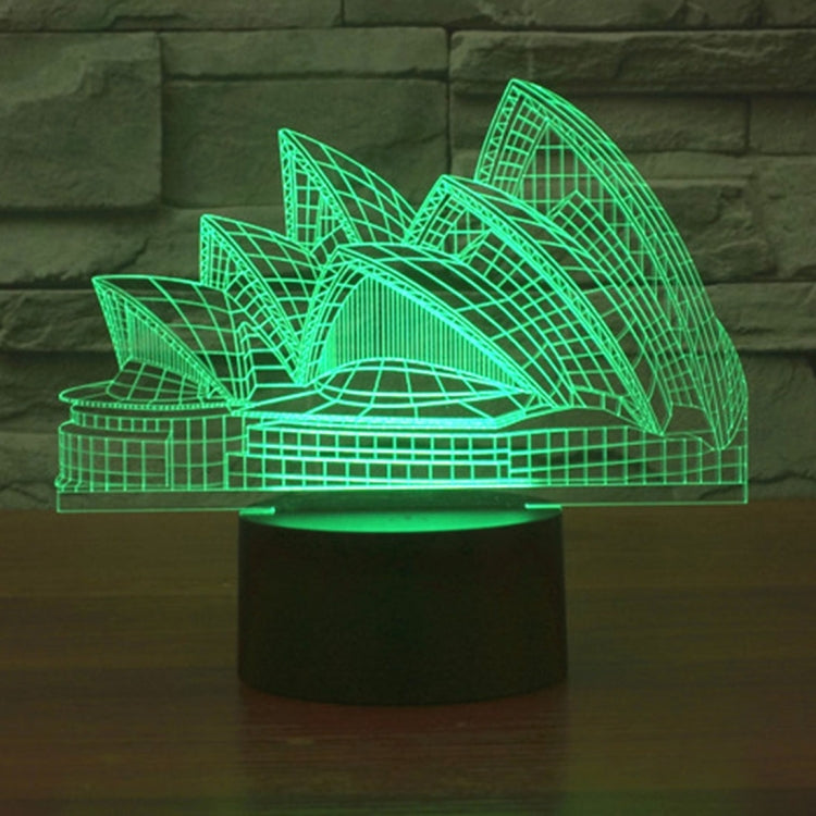 Lampada da scrivania con lampada stereo visiva creativa a 7 colori, luce notturna, Sydney Opera House Style