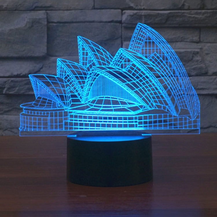 Lampada da scrivania con lampada stereo visiva creativa a 7 colori, luce notturna, Sydney Opera House Style