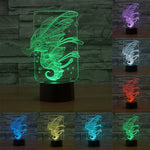 Lampada da scrivania con lampada stereo visiva creativa a 7 colori, luce notturna, Hippocampus Style