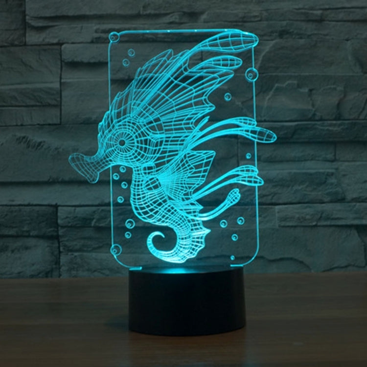 Lampada da scrivania con lampada stereo visiva creativa a 7 colori, luce notturna, Hippocampus Style