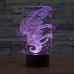 Lampada da scrivania con lampada stereo visiva creativa a 7 colori, luce notturna, Hippocampus Style
