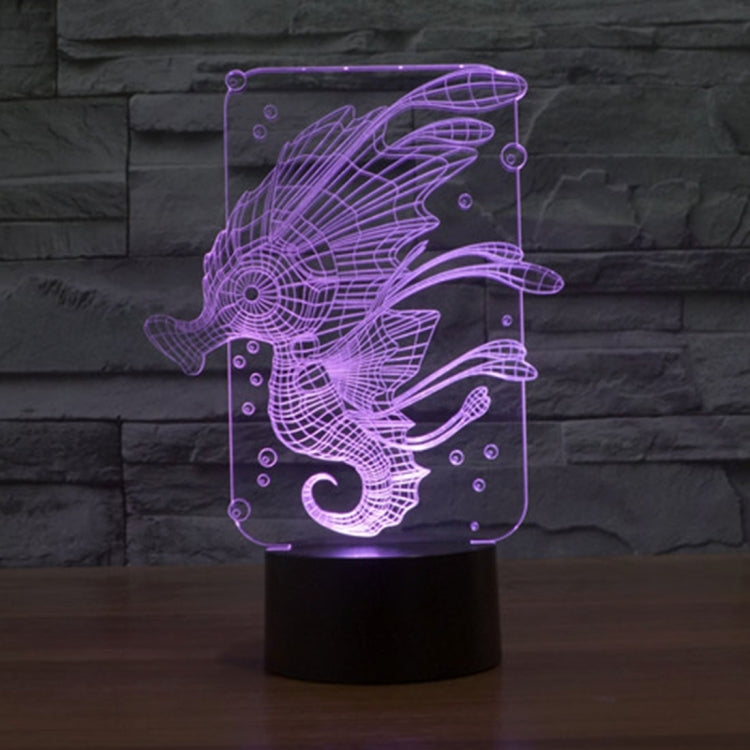 Lampada da scrivania con lampada stereo visiva creativa a 7 colori, luce notturna, Hippocampus Style