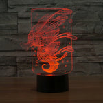 Lampada da scrivania con lampada stereo visiva creativa a 7 colori, luce notturna, Hippocampus Style