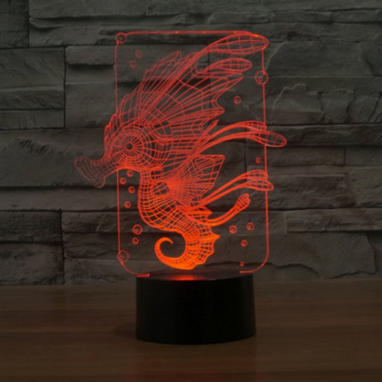 Lampada da scrivania con lampada stereo visiva creativa a 7 colori, luce notturna, Hippocampus Style