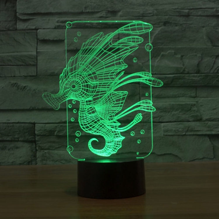 Lampada da scrivania con lampada stereo visiva creativa a 7 colori, luce notturna, Hippocampus Style