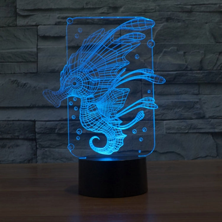 Lampada da scrivania con lampada stereo visiva creativa a 7 colori, luce notturna, Hippocampus Style