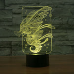 Lampada da scrivania con lampada stereo visiva creativa a 7 colori, luce notturna, Hippocampus Style