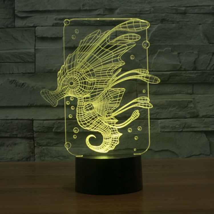 Lampada da scrivania con lampada stereo visiva creativa a 7 colori, luce notturna, Hippocampus Style