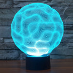 Lampada da scrivania con lampada stereo visiva creativa a 7 colori, luce notturna, Brain Style