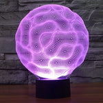 Lampada da scrivania con lampada stereo visiva creativa a 7 colori, luce notturna, Brain Style