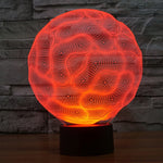 Lampada da scrivania con lampada stereo visiva creativa a 7 colori, luce notturna, Brain Style