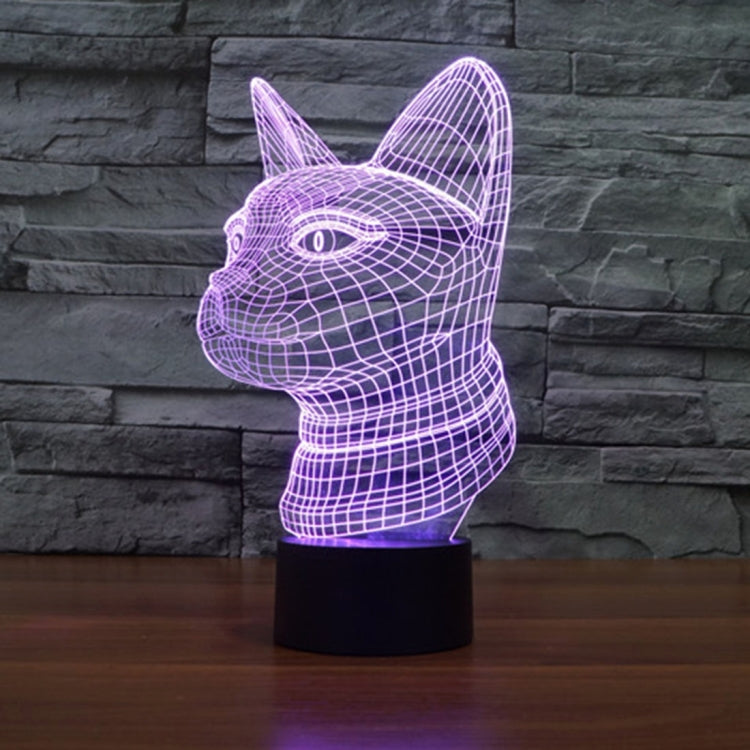 Lampada da scrivania con lampada stereo visiva creativa a 7 colori, luce notturna, Side Face Cat Style