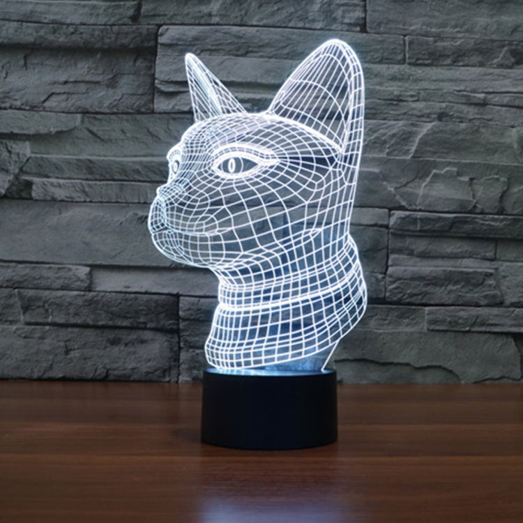 Lampada da scrivania con lampada stereo visiva creativa a 7 colori, luce notturna, Side Face Cat Style