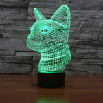 Lampada da scrivania con lampada stereo visiva creativa a 7 colori, luce notturna, Side Face Cat Style