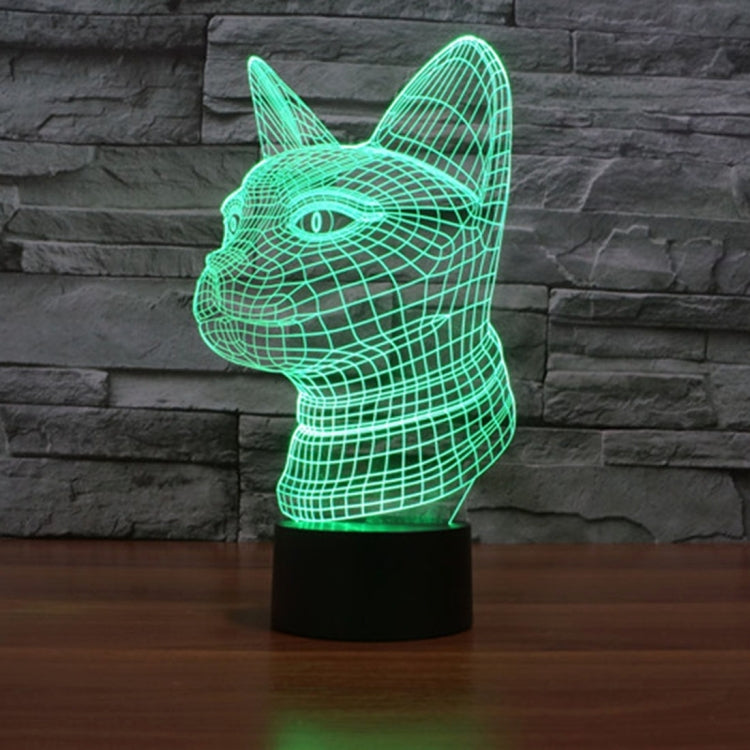 Lampada da scrivania con lampada stereo visiva creativa a 7 colori, luce notturna, Side Face Cat Style
