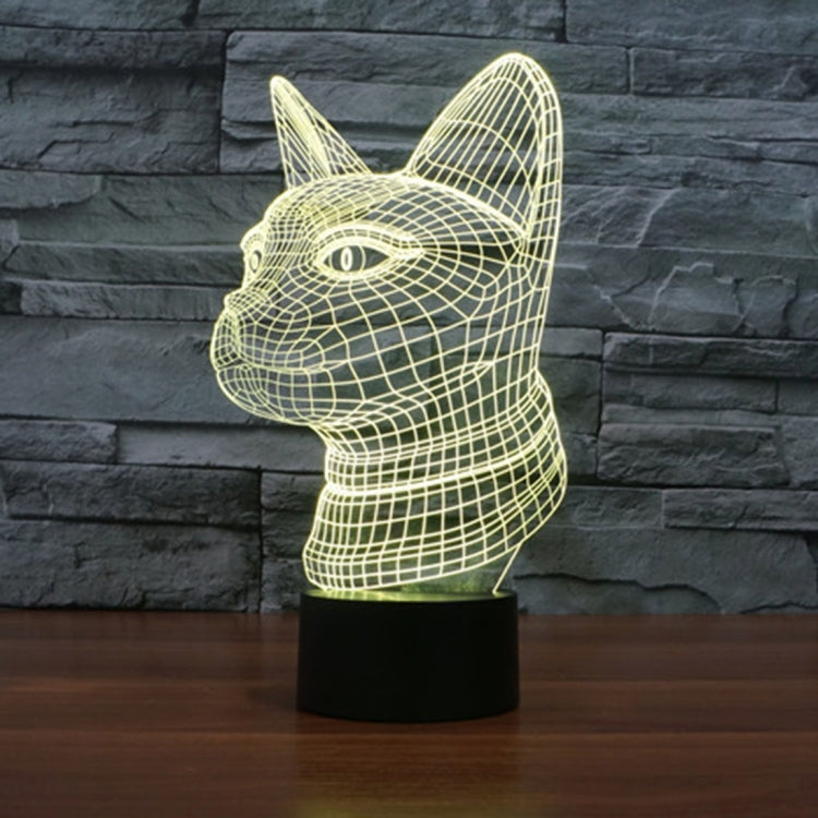 Lampada da scrivania con lampada stereo visiva creativa a 7 colori, luce notturna, Side Face Cat Style