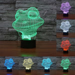 Lampada da scrivania con lampada stereo visiva creativa a 7 colori, luce notturna, Frog Style