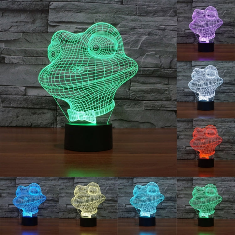 Lampada da scrivania con lampada stereo visiva creativa a 7 colori, luce notturna, Frog Style