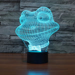 Lampada da scrivania con lampada stereo visiva creativa a 7 colori, luce notturna, Frog Style