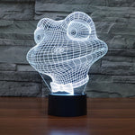 Lampada da scrivania con lampada stereo visiva creativa a 7 colori, luce notturna, Frog Style