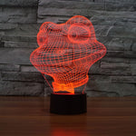 Lampada da scrivania con lampada stereo visiva creativa a 7 colori, luce notturna, Frog Style