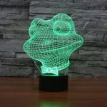 Lampada da scrivania con lampada stereo visiva creativa a 7 colori, luce notturna, Frog Style