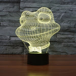 Lampada da scrivania con lampada stereo visiva creativa a 7 colori, luce notturna, Frog Style