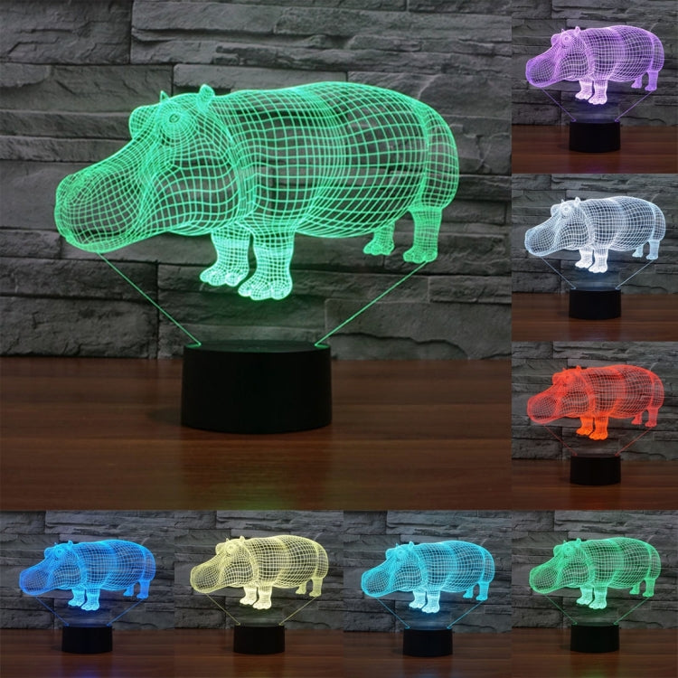 Lampada da scrivania con lampada stereo visiva creativa a 7 colori, luce notturna, Rhino Style