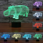 Lampada da scrivania con lampada stereo visiva creativa a 7 colori, luce notturna, Rhino Style