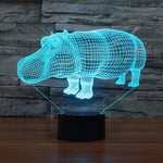 Lampada da scrivania con lampada stereo visiva creativa a 7 colori, luce notturna, Rhino Style
