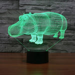Lampada da scrivania con lampada stereo visiva creativa a 7 colori, luce notturna, Rhino Style