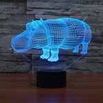 Lampada da scrivania con lampada stereo visiva creativa a 7 colori, luce notturna, Rhino Style
