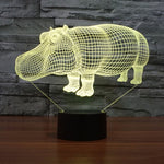 Lampada da scrivania con lampada stereo visiva creativa a 7 colori, luce notturna, Rhino Style
