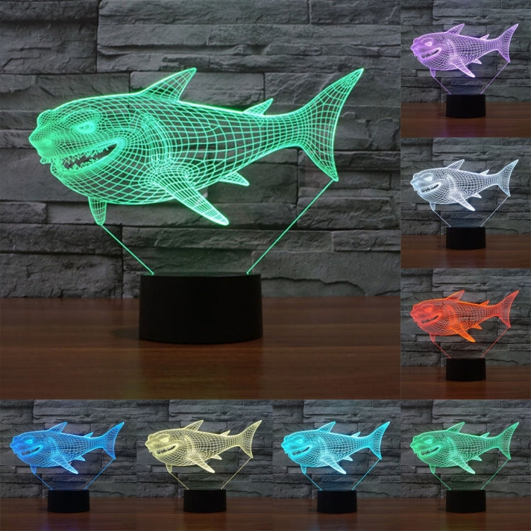 Lampada da scrivania con lampada stereo visiva creativa a 7 colori, luce notturna, Side Face Shark Style