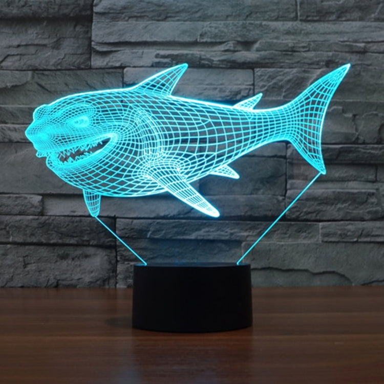 Lampada da scrivania con lampada stereo visiva creativa a 7 colori, luce notturna, Side Face Shark Style