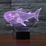 Lampada da scrivania con lampada stereo visiva creativa a 7 colori, luce notturna, Side Face Shark Style