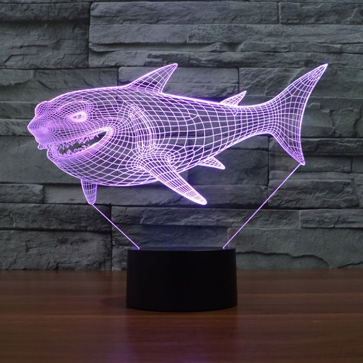 Lampada da scrivania con lampada stereo visiva creativa a 7 colori, luce notturna, Side Face Shark Style