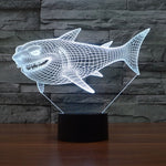 Lampada da scrivania con lampada stereo visiva creativa a 7 colori, luce notturna, Side Face Shark Style