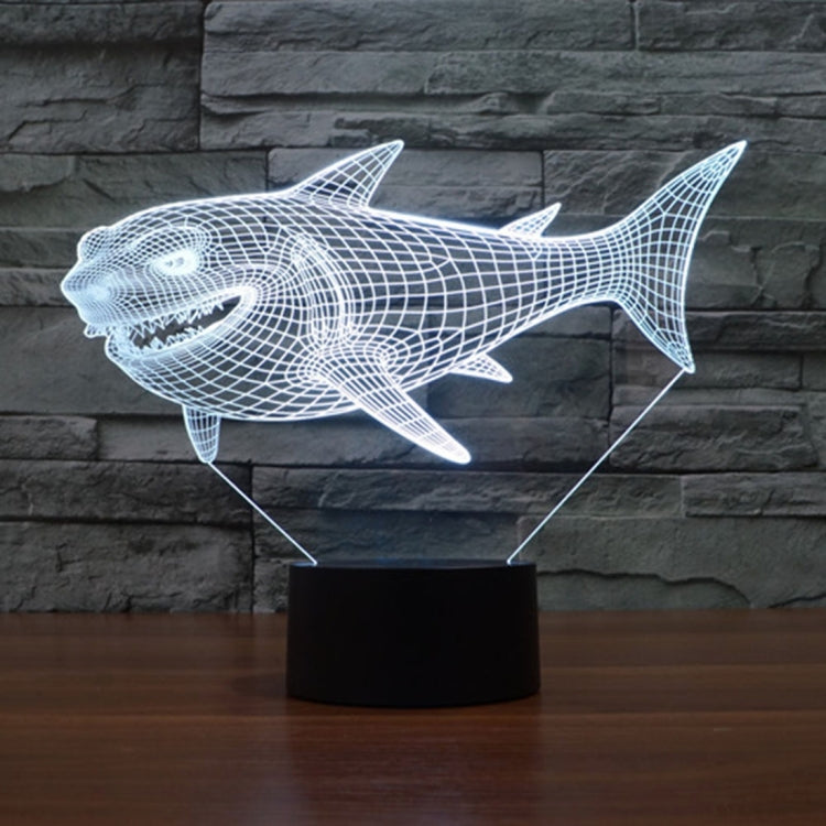 Lampada da scrivania con lampada stereo visiva creativa a 7 colori, luce notturna, Side Face Shark Style
