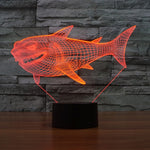 Lampada da scrivania con lampada stereo visiva creativa a 7 colori, luce notturna, Side Face Shark Style