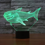Lampada da scrivania con lampada stereo visiva creativa a 7 colori, luce notturna, Side Face Shark Style