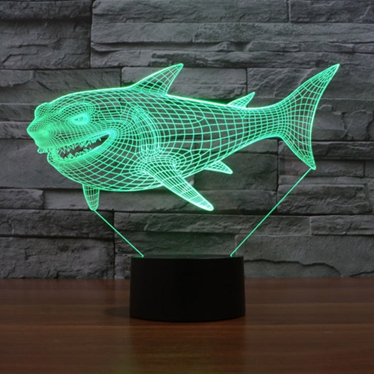 Lampada da scrivania con lampada stereo visiva creativa a 7 colori, luce notturna, Side Face Shark Style