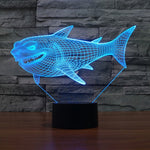 Lampada da scrivania con lampada stereo visiva creativa a 7 colori, luce notturna, Side Face Shark Style