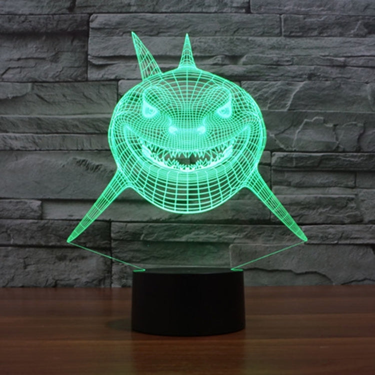 Lampada da scrivania con lampada stereo visiva creativa a 7 colori, luce notturna, Positive Face Shark Style