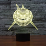 Lampada da scrivania con lampada stereo visiva creativa a 7 colori, luce notturna, Positive Face Shark Style