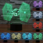 Lampada da scrivania con lampada stereo visiva creativa a 7 colori, luce notturna, TIE Fighter Style