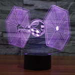 Lampada da scrivania con lampada stereo visiva creativa a 7 colori, luce notturna, TIE Fighter Style