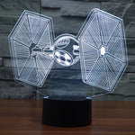 Lampada da scrivania con lampada stereo visiva creativa a 7 colori, luce notturna, TIE Fighter Style
