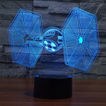Lampada da scrivania con lampada stereo visiva creativa a 7 colori, luce notturna, TIE Fighter Style